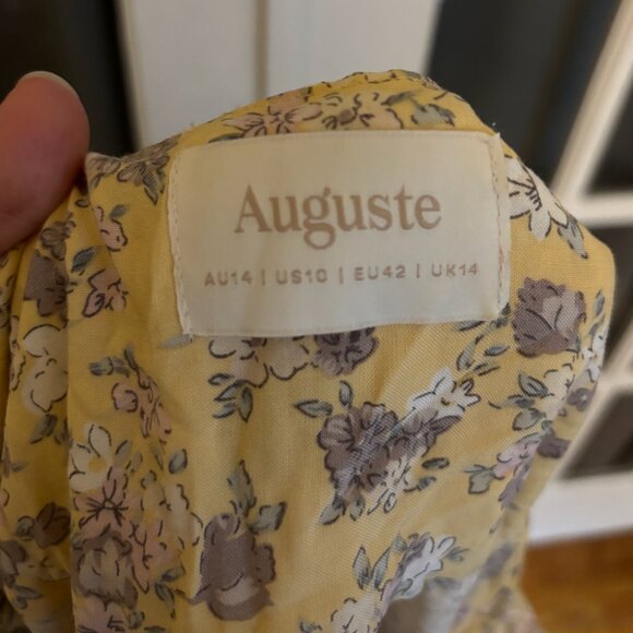 Auguste The Label Floral Yellow Dress - Size US 10 - Picture 2 of 4